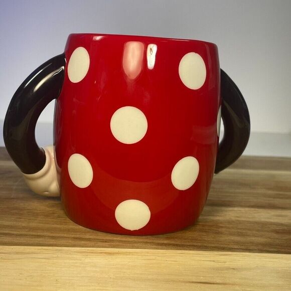 Disney Minnie Mouse Double Handle 3D Mug Red White Polka Dot Torso Galerie - Picture 7 of 10
